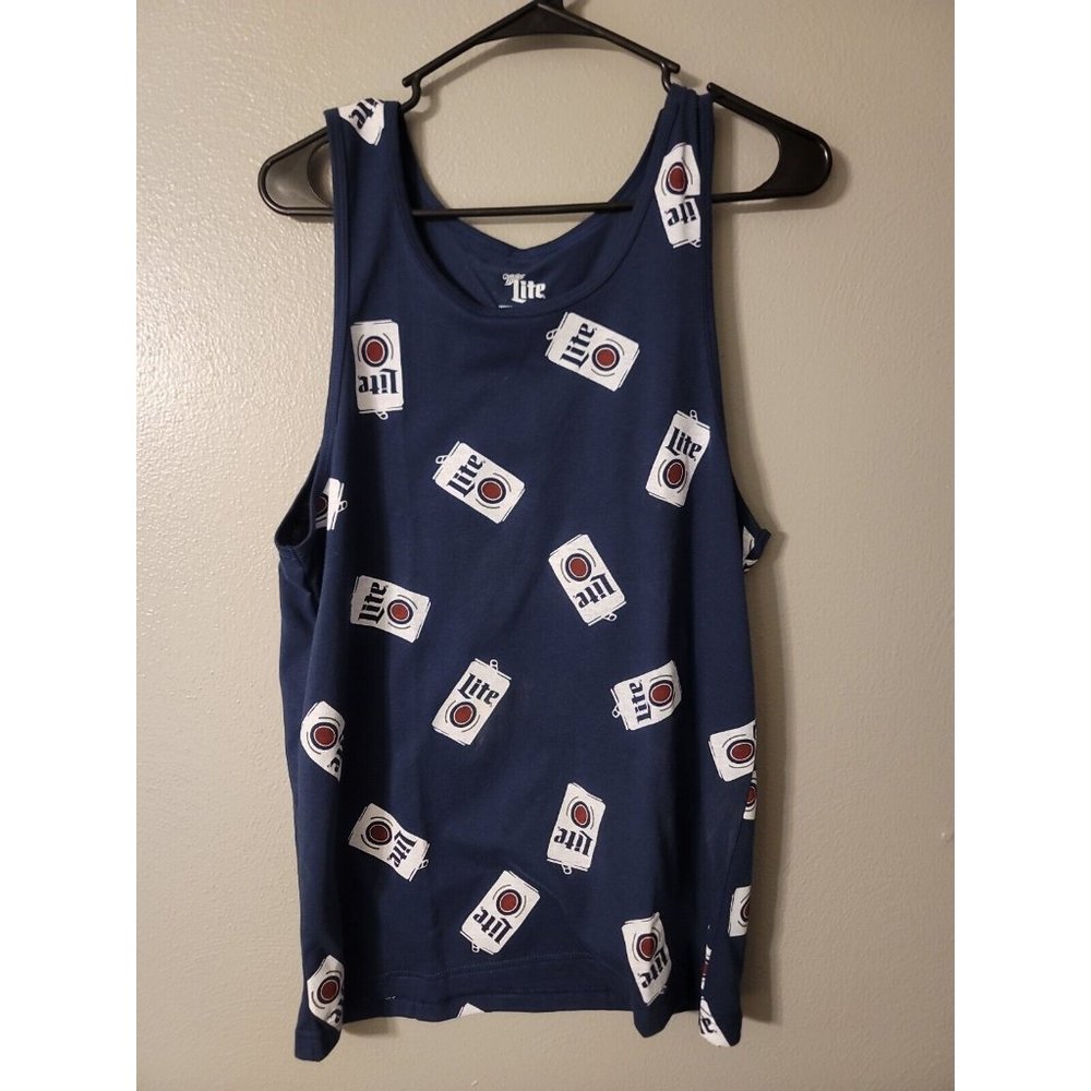 Miller Light Blue Logo Tank Top Men's Size S